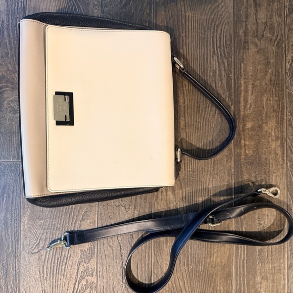 Kate Spade Two-Tone Black Cream Satchel – Leather Top Handle/Crossbody Preowned - Picture 8 of 8